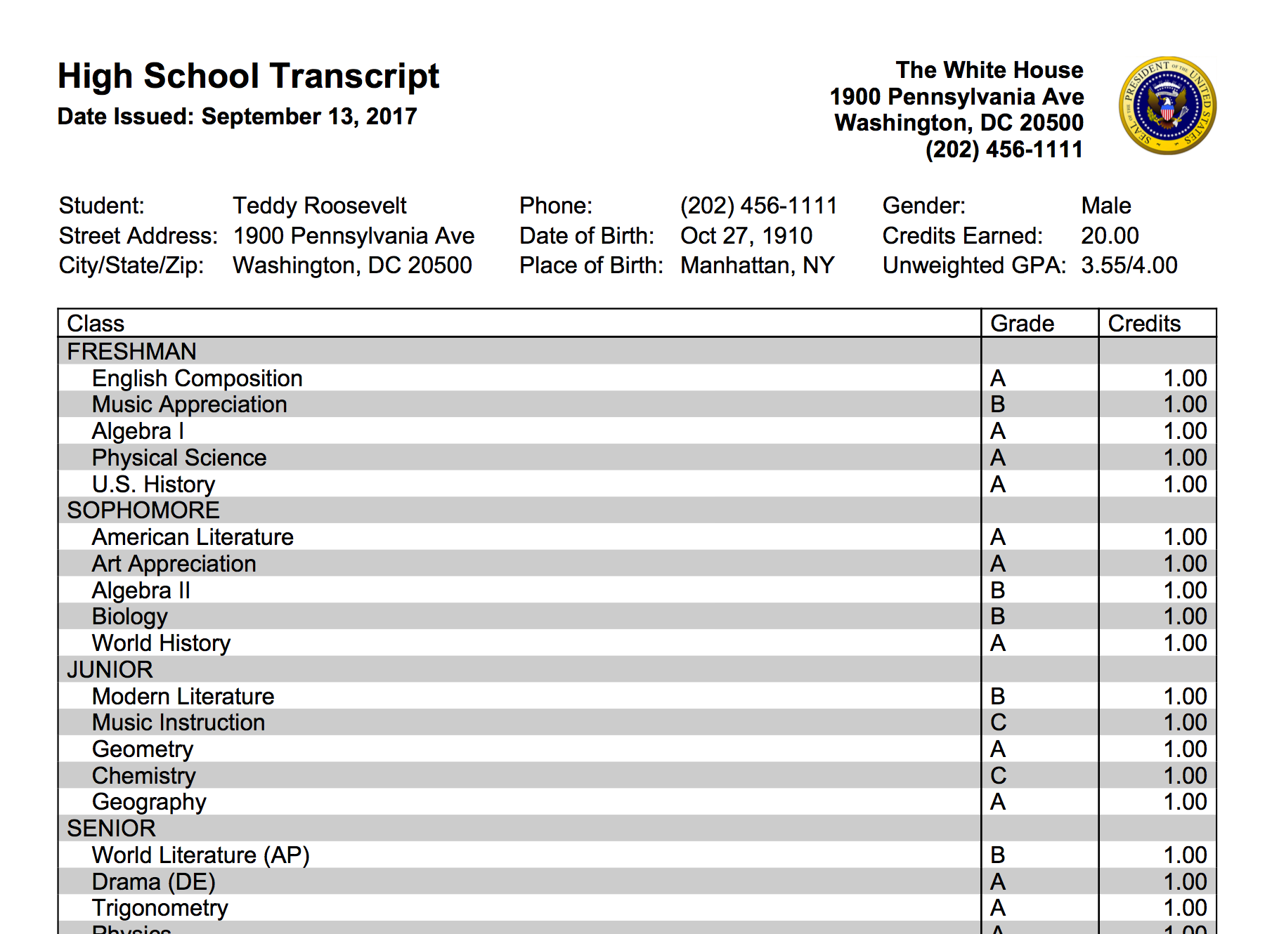 Private School Plans Transcript Maker