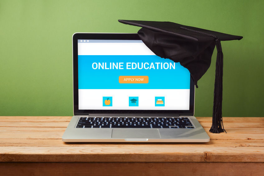 43526325 - online education concept with laptop computer - Transcript Maker
